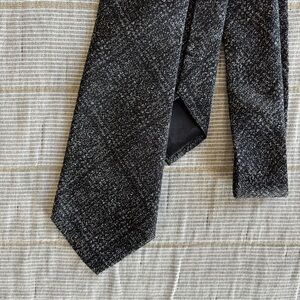 Men's Black and Silver Tie
